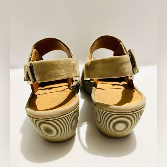 Sandals Wedge Clarks Artisan Clarene Allure Slingback Leather Shoes Womens 9 - Picture 4 of 8